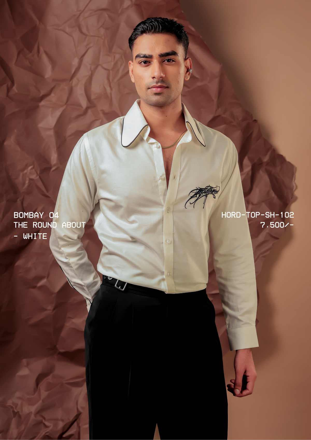 HORD The Round About - White shirt, SKU HORD-TOP-SH-102, price 7,500 rupees
