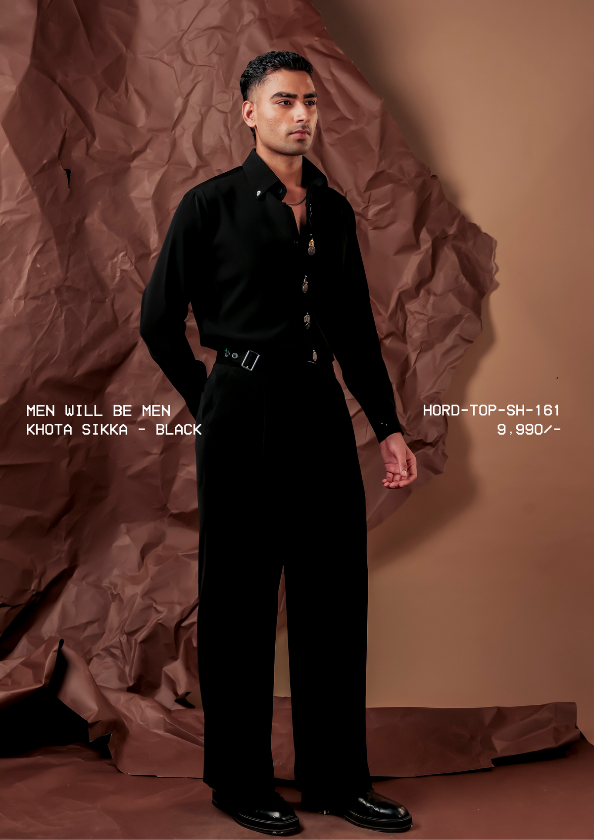 HORD Khota Sikka Black shirt, SKU HORD-TOP-SH-161, price 9,990 rupees