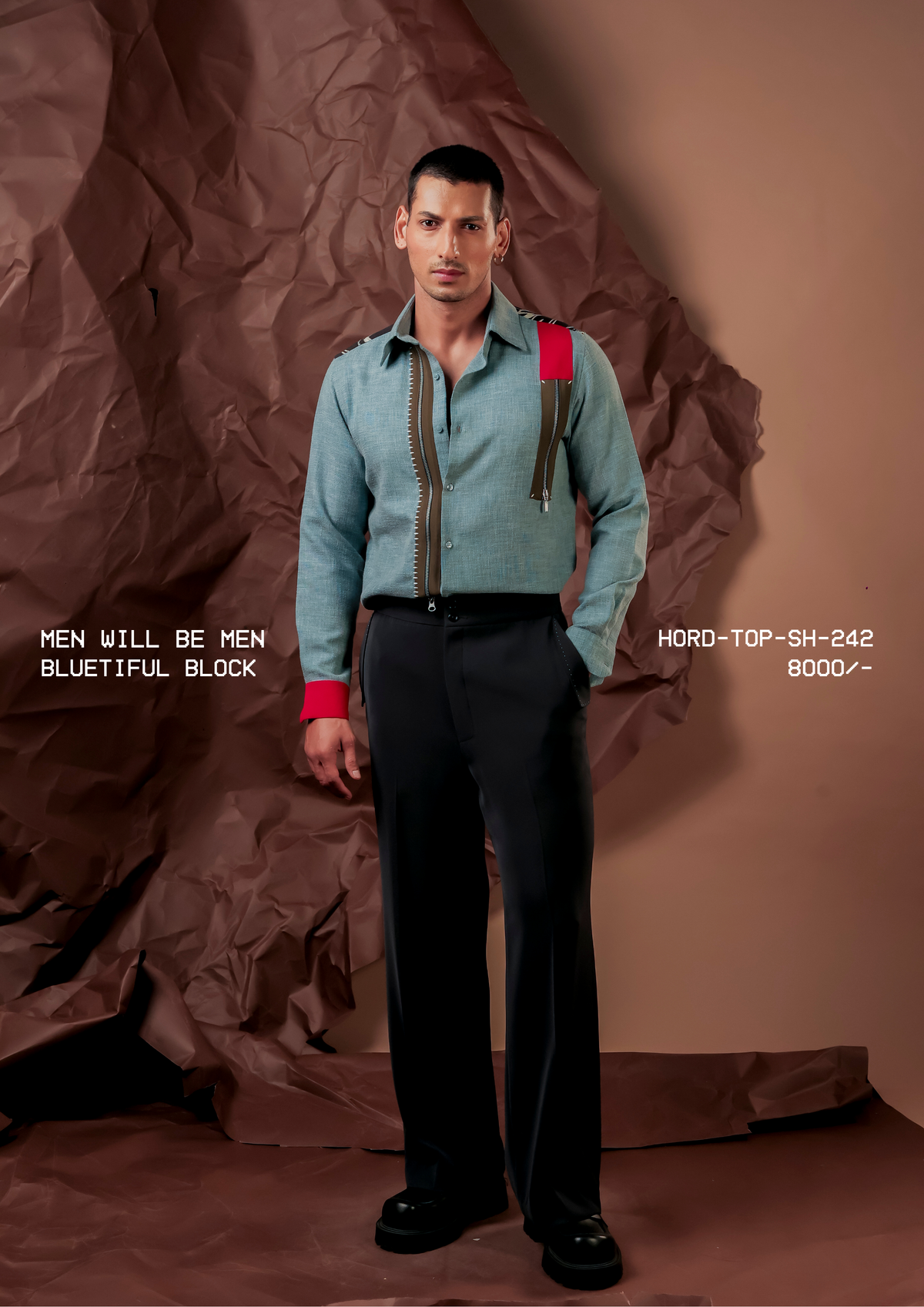 HORD Bluetiful Block shirt, SKU HORD-TOP-SH-242, price 8,000 rupees