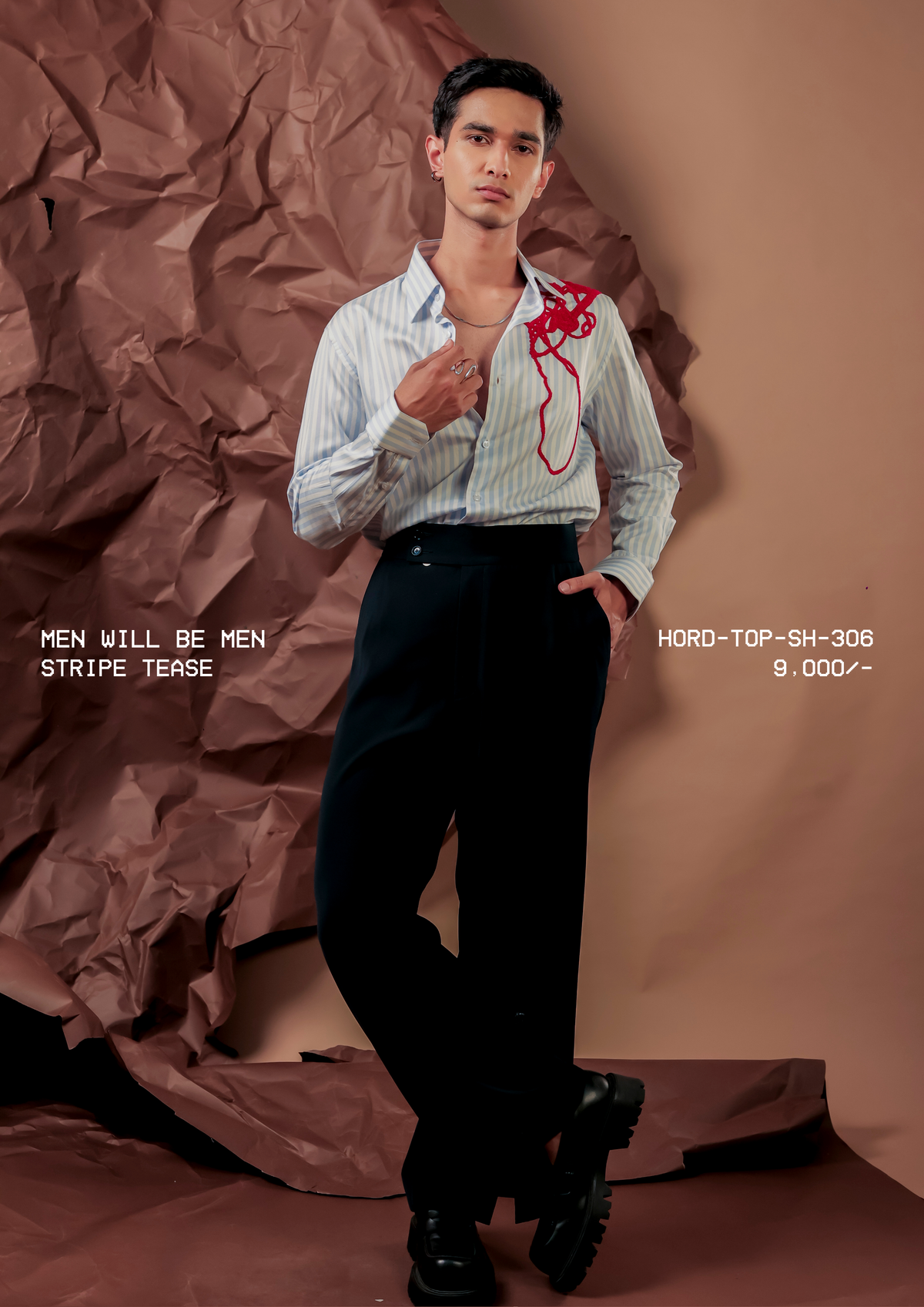 HORD Stripe Tease shirt, SKU HORD-TOP-SH-306, price 9,000 rupees