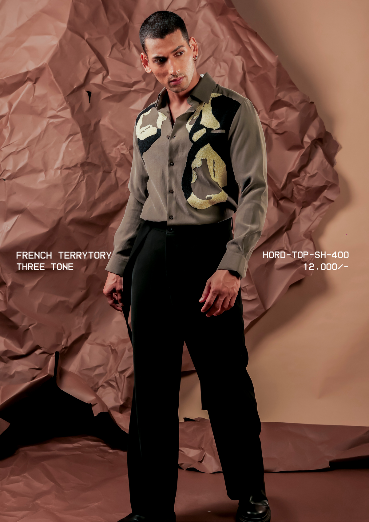 HORD Three Tone shirt, SKU HORD-TOP-SH-400, price 12,000 rupees