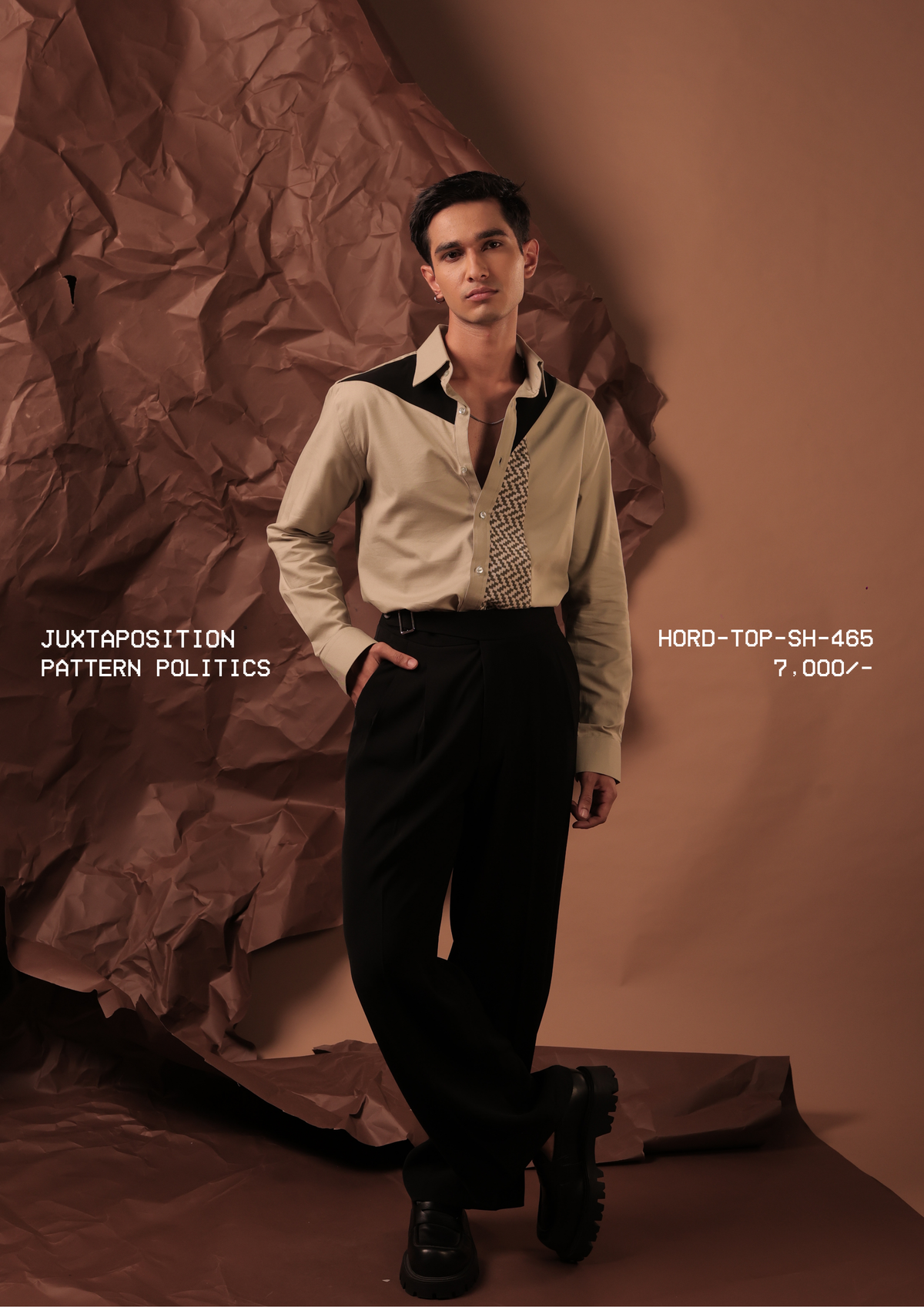 HORD Pattern Politics shirt, SKU HORD-TOP-SH-465, price 7,000 rupees